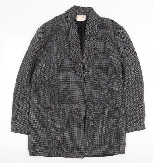 CNS Womens Grey Geometric Jacket Size 10 Button