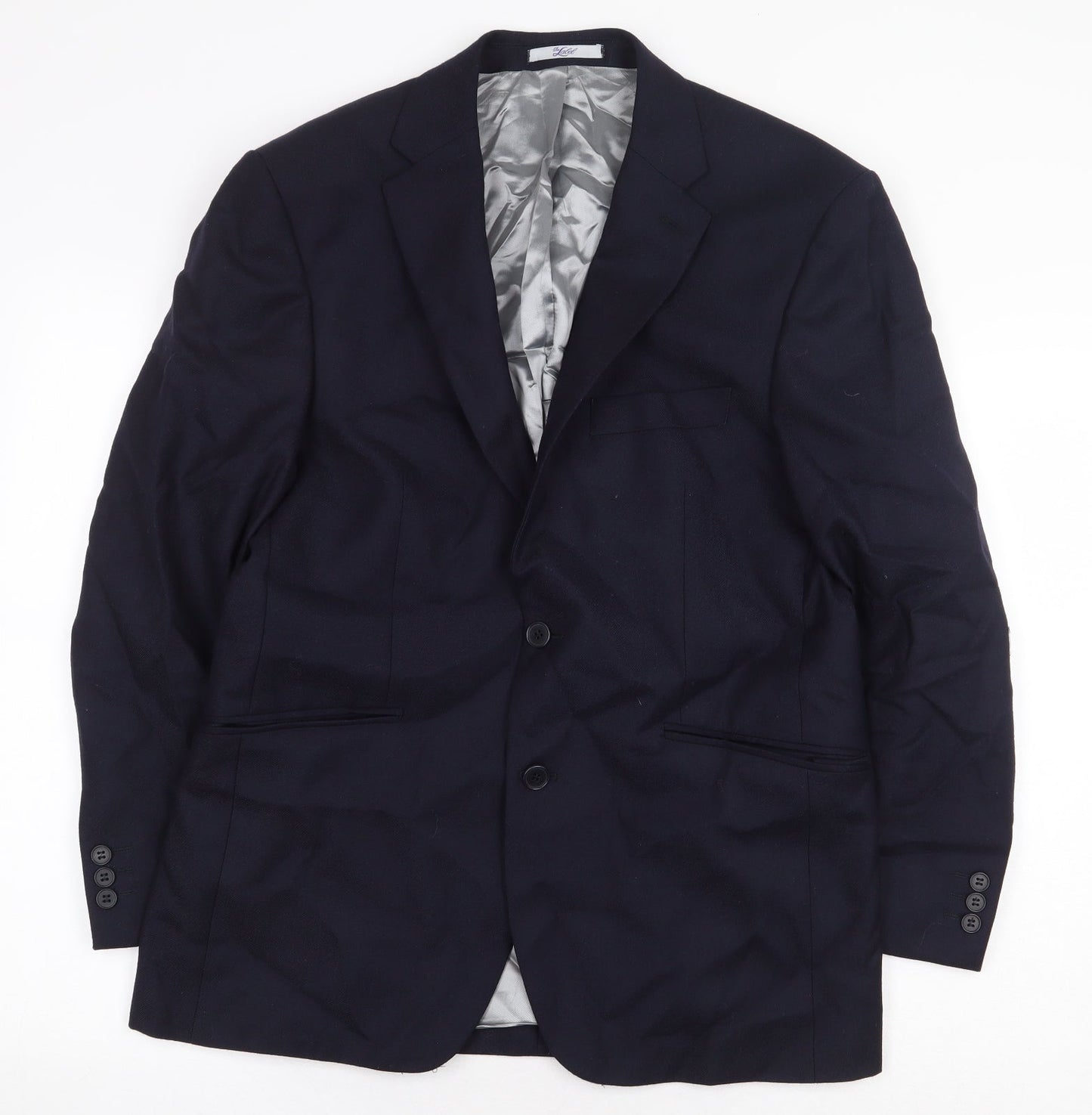 The Label Mens Blue Viscose Jacket Blazer Size 38