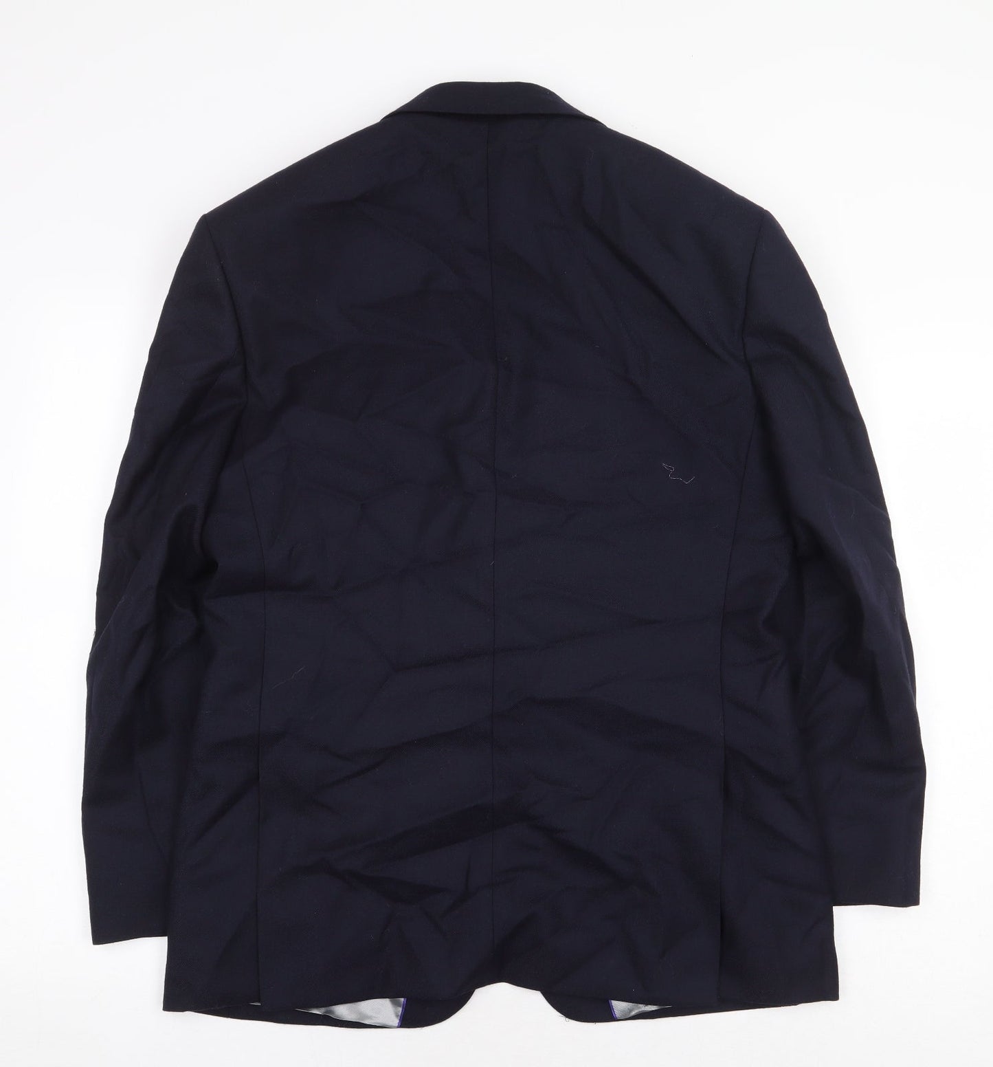 The Label Mens Blue Viscose Jacket Blazer Size 38