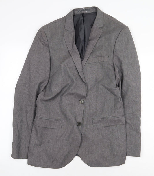 River Island Mens Grey Polyester Jacket Blazer Size 42