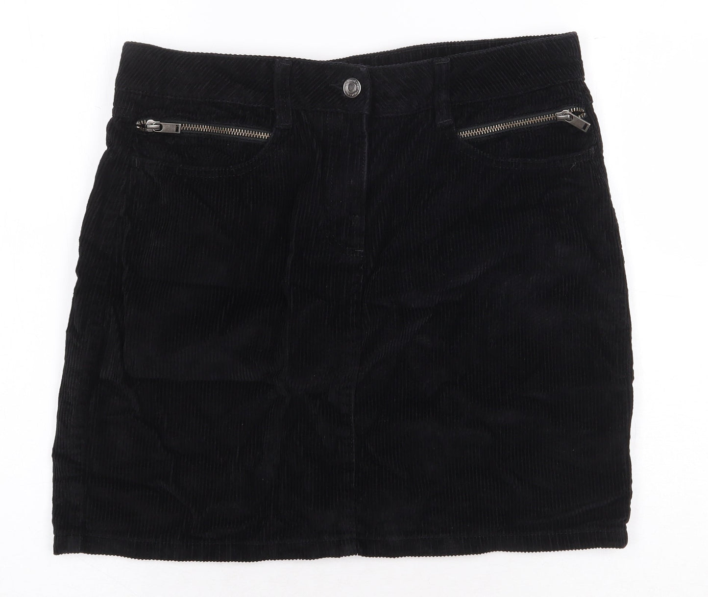NEXT Womens Black Polyester Cargo Skirt Size 32 in Zip