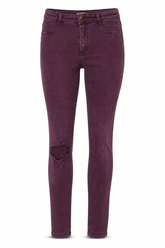 Dorothy Perkins Womens Purple Cotton Skinny Jeans Size 12 Regular Zip