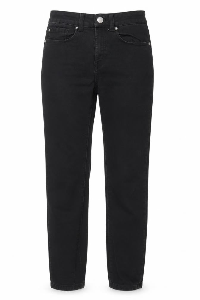 Denim & Co. Womens Black Cotton Straight Jeans Size 8 Regular Zip