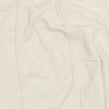 Preloved Pull Womens Beige Cotton Cargo Skirt Size S Zip - Detail