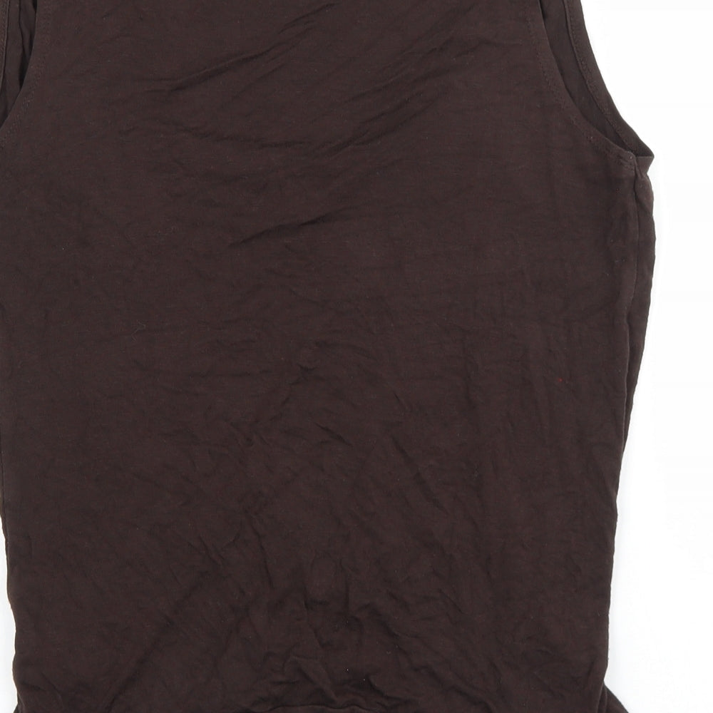 Dorothy Perkins Womens Brown Viscose Wrap Tank Size 14 V-Neck