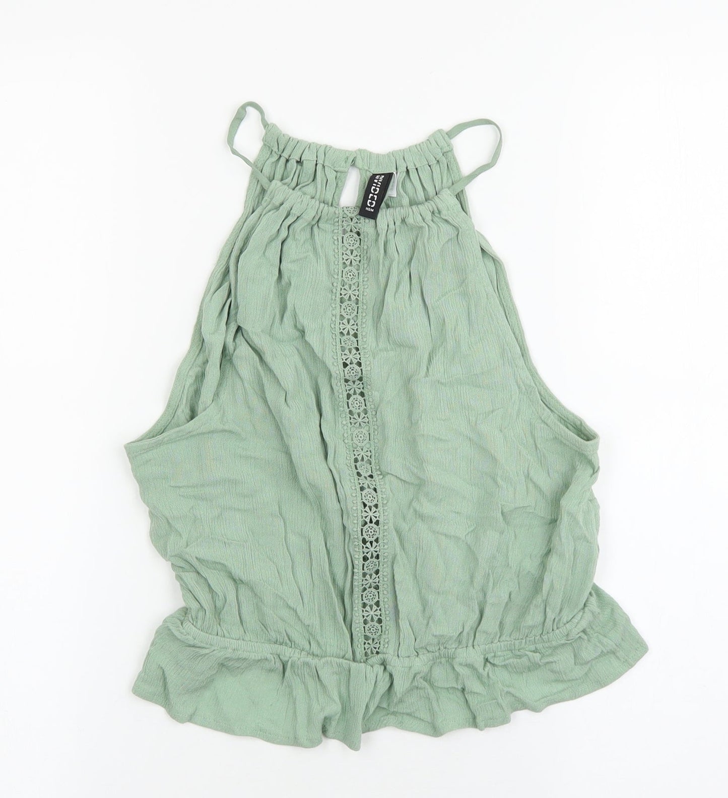 Divided Womens Green Viscose Basic Tank Size 6 Square Neck