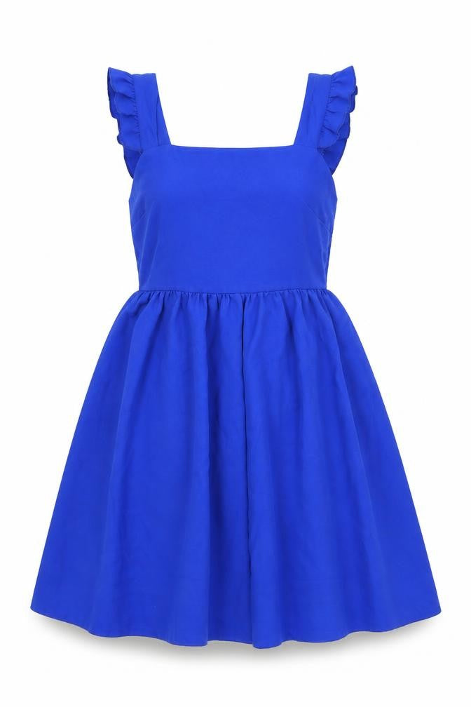 SheIn Womens Blue Polyester Tank Dress Size S Square Neck Pullover