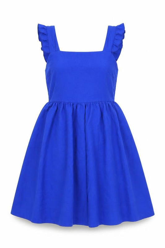 SHEIN Womens Blue Polyester Tank Dress Size S Square Neck Pullover