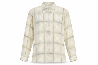 Marks & Spencer Womens Beige Geometric Polyester Basic Button-Up Size 16 Collared