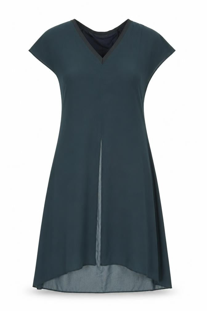 Zara Womens Green Polyester A-Line Size XS V-Neck Pullover