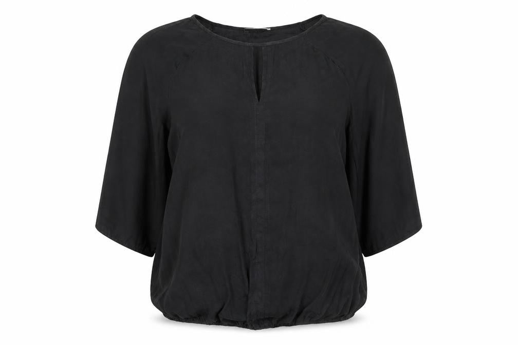 Soon Womens Black Polyester Basic Blouse Size 12 Boat Neck