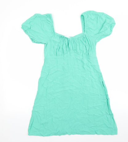Primark Womens Green Viscose A-Line Size 8 Square Neck Pullover