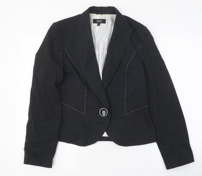 Marks & Spencer Womens Black Jacket Blazer Size 10 Button