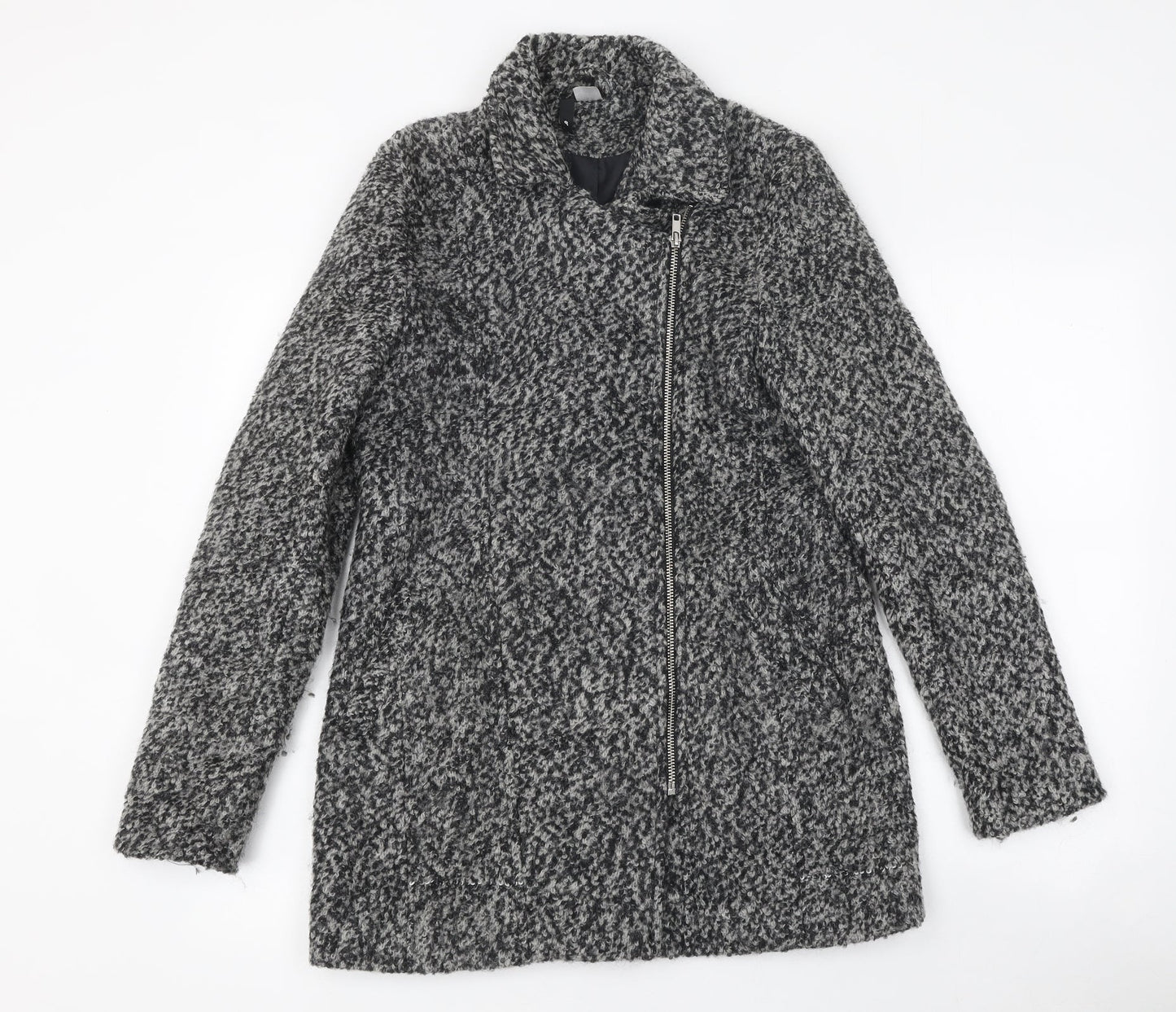 H&M Womens Grey Jacket Size 8 Zip