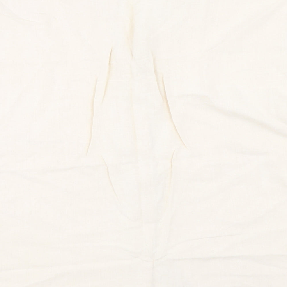 Marks and Spencer Womens Beige Viscose Basic Button-Up Size 16 V-Neck