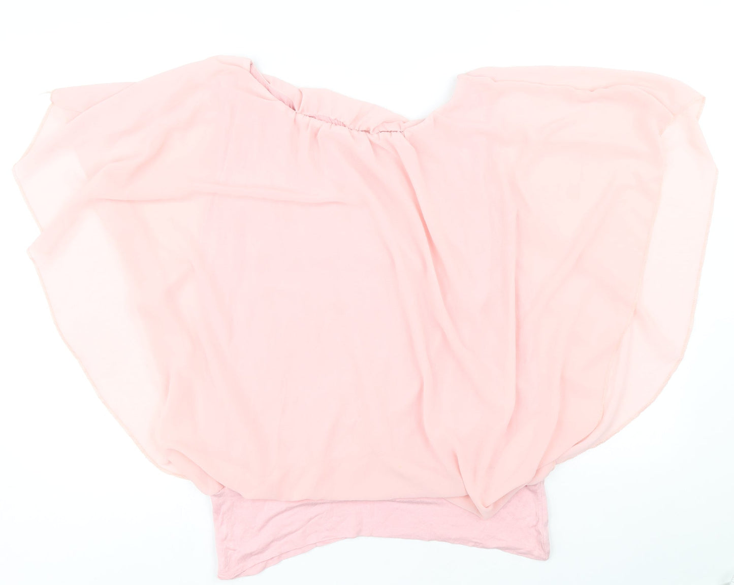 QED London Womens Pink Polyester Basic Blouse Size S Boat Neck