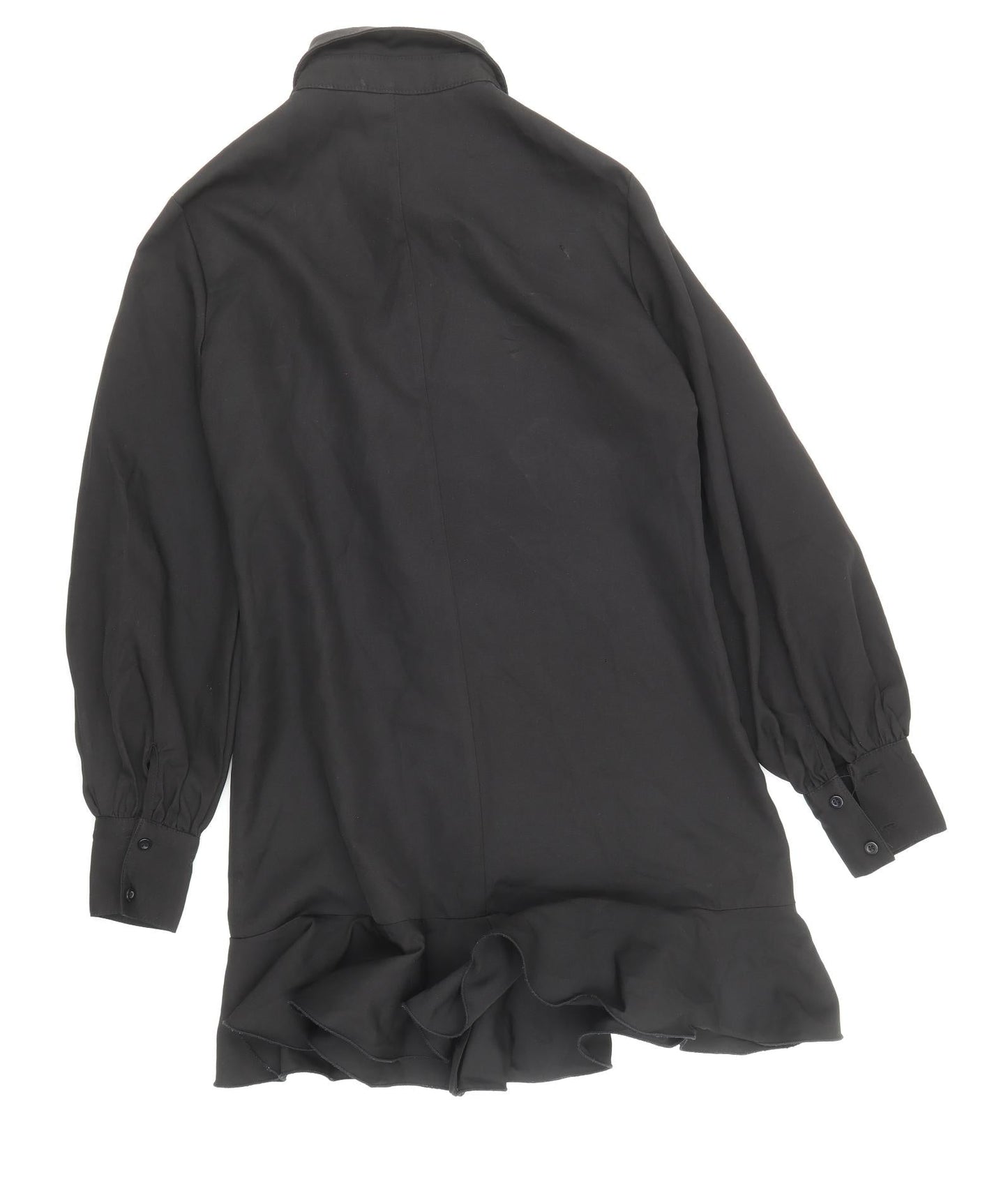 PRETTYLITTLETHING Womens Black Polyester Shirt Dress Size 8 Collared Buckle