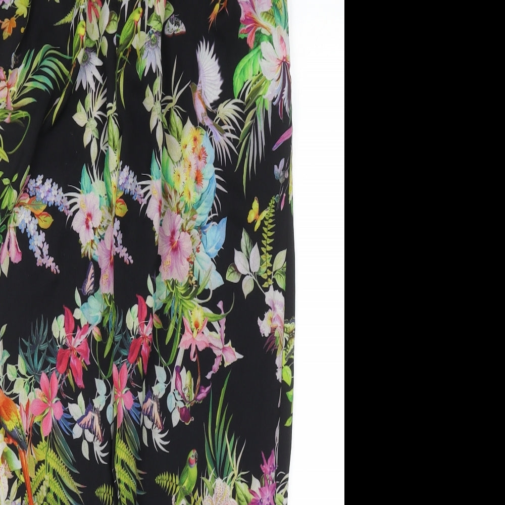 Zara Womens Multicoloured Geometric Polyester Bloomer Trousers Size M Regular