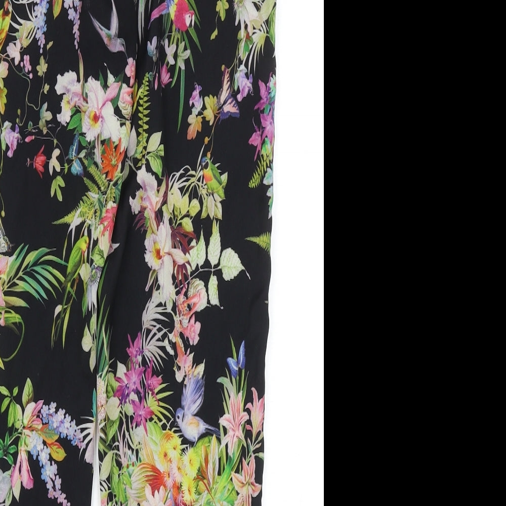 Zara Womens Multicoloured Geometric Polyester Bloomer Trousers Size M Regular