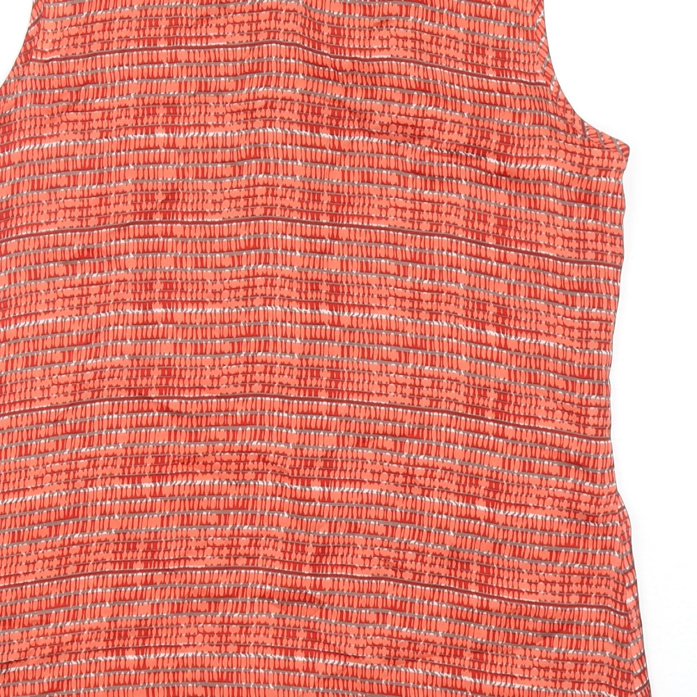 Per Una Womens Red Geometric Polyester Basic Tank Size 14 Round Neck