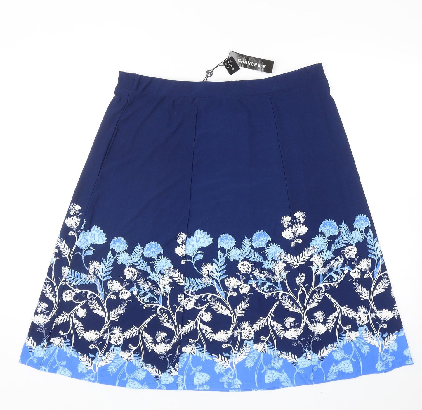 Chances R Womens Blue Geometric Polyester A-Line Skirt Size XL
