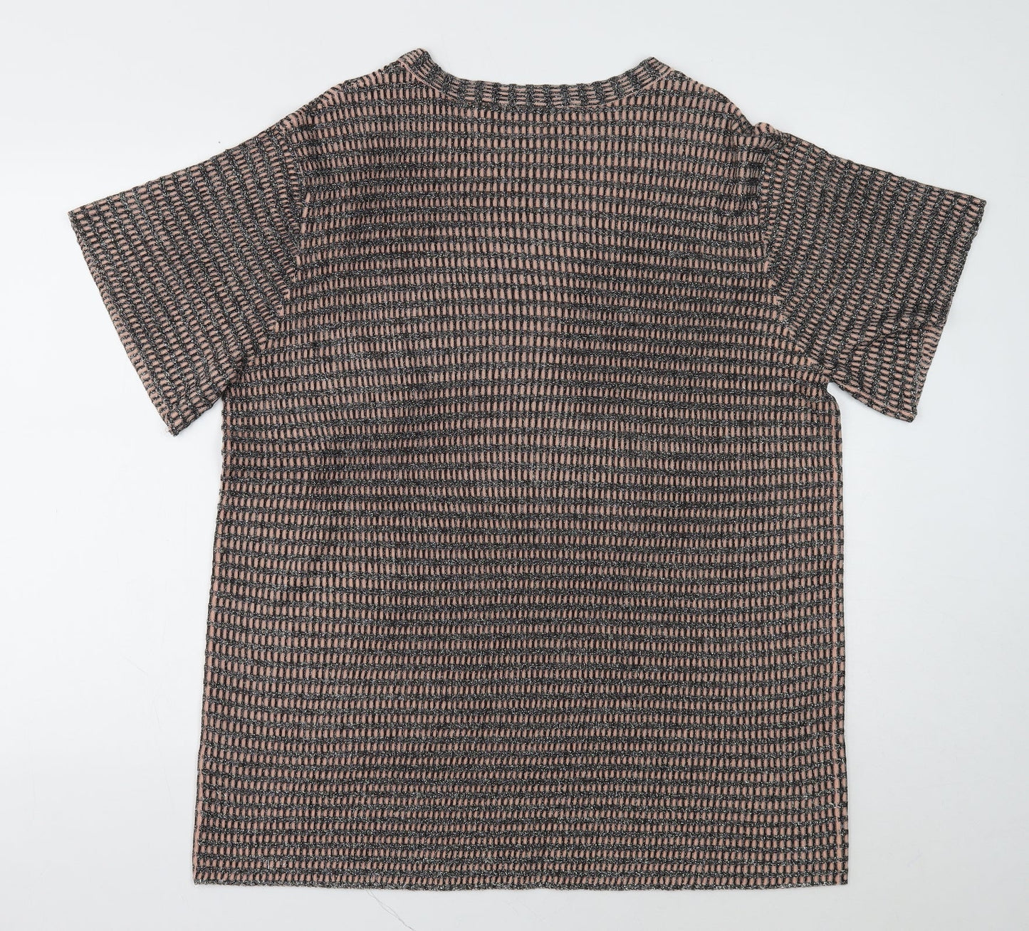 Zara Womens Multicoloured Geometric Polyester Shift Size 8 Boat Neck Pullover