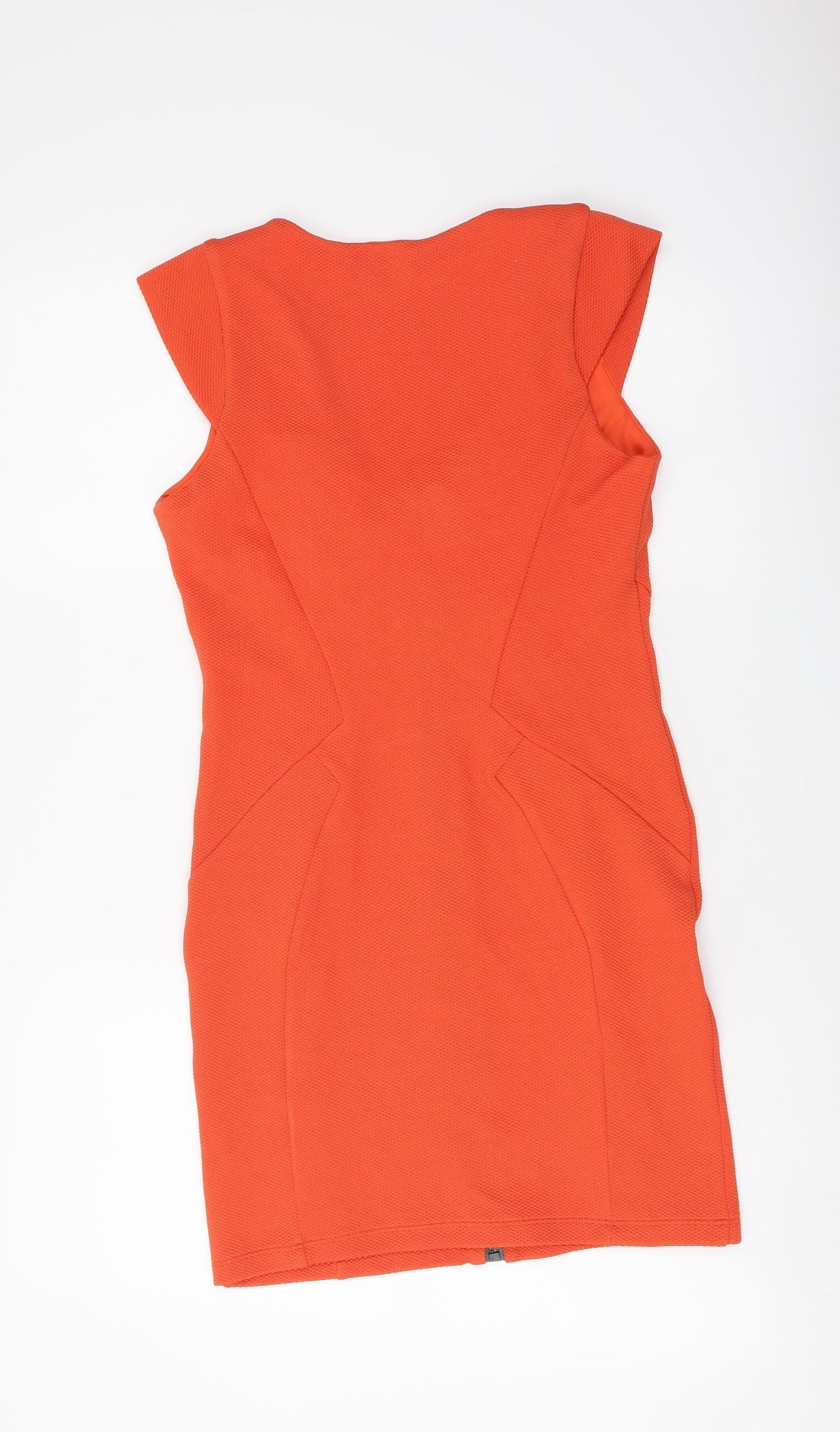 Raspberry Womens Orange Polyamide Mini Size 10 V-Neck Zip