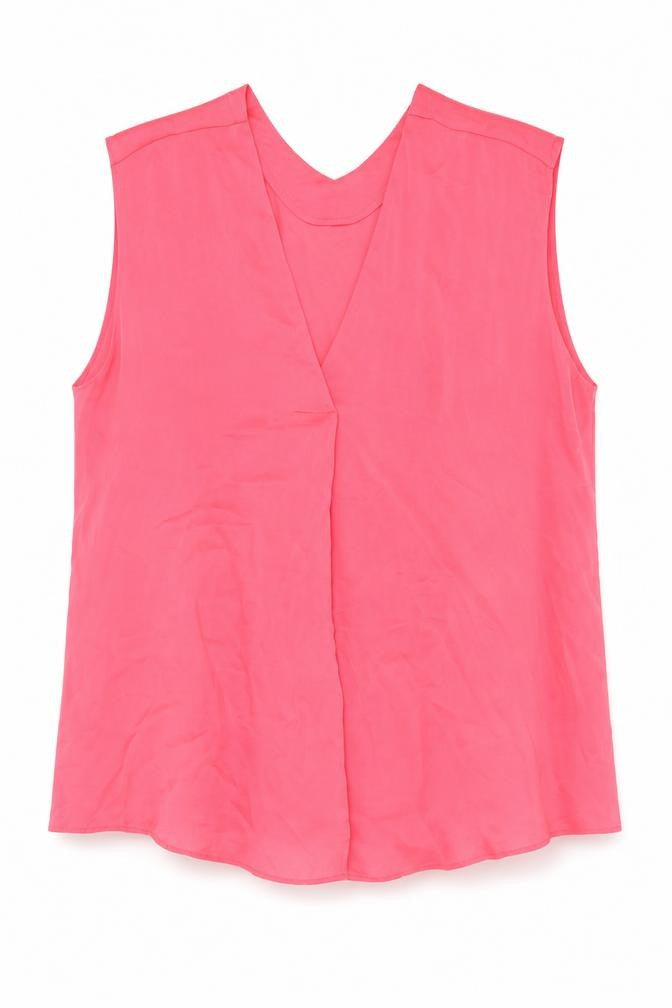 Marks & Spencer Womens Pink Polyester Basic Blouse Size 16 V-Neck
