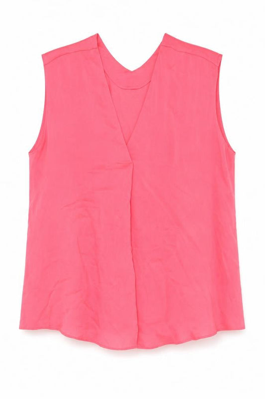Marks and Spencer Womens Pink Polyester Basic Blouse Size 16 V-Neck