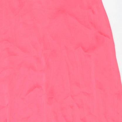 Marks & Spencer Womens Pink Polyester Basic Blouse Size 16 V-Neck