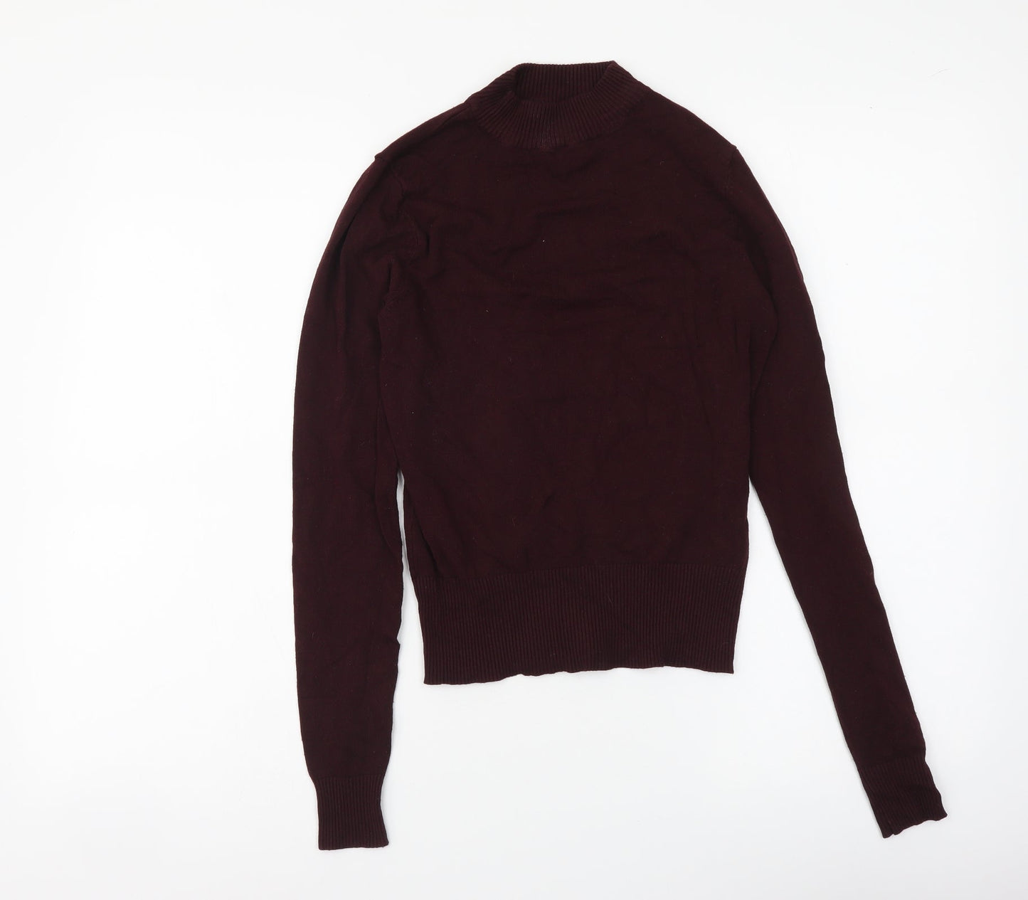 New Look Womens Purple Mock Neck Viscose Pullover Jumper Size 10