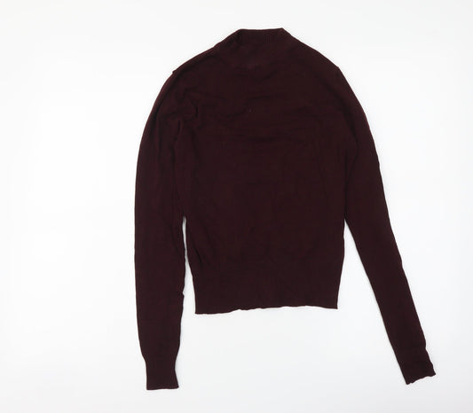 New Look Womens Purple Mock Neck Viscose Pullover Jumper Size 10