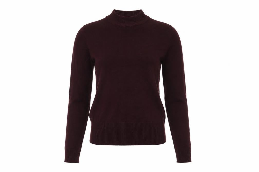 New Look Womens Purple Mock Neck Viscose Pullover Jumper Size 10