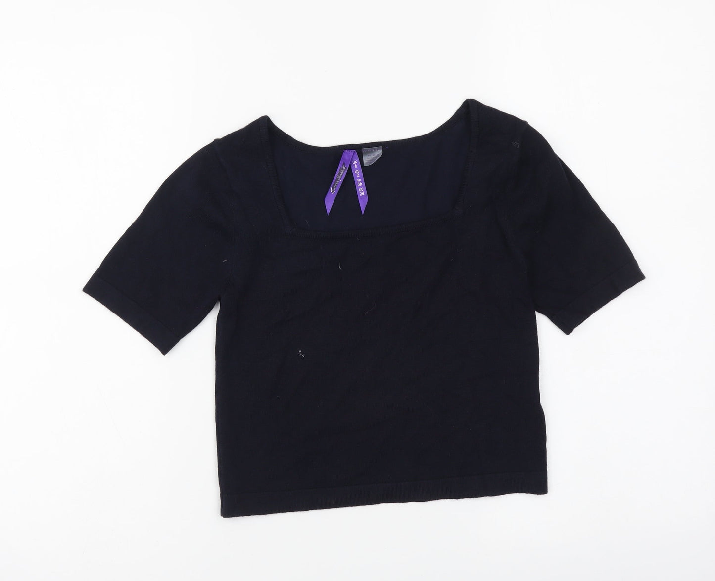 Seraphine Womens Blue Viscose Basic T-Shirt Size 6 Square Neck