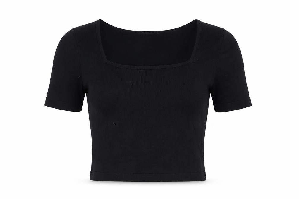 Seraphine Womens Blue Viscose Basic T-Shirt Size 6 Square Neck