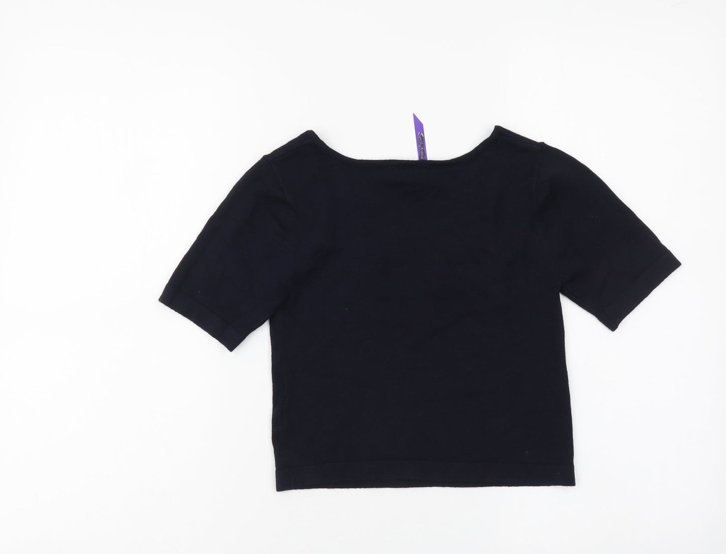 Seraphine Womens Blue Viscose Basic T-Shirt Size 6 Square Neck