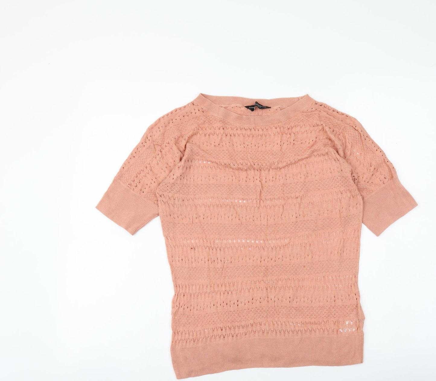 Dorothy Perkins Womens Pink Viscose Basic Blouse Size 12 Round Neck