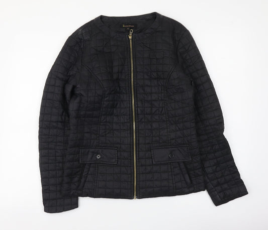 Incorporate Wear Womens Black Quilted Jacket Size S Zip