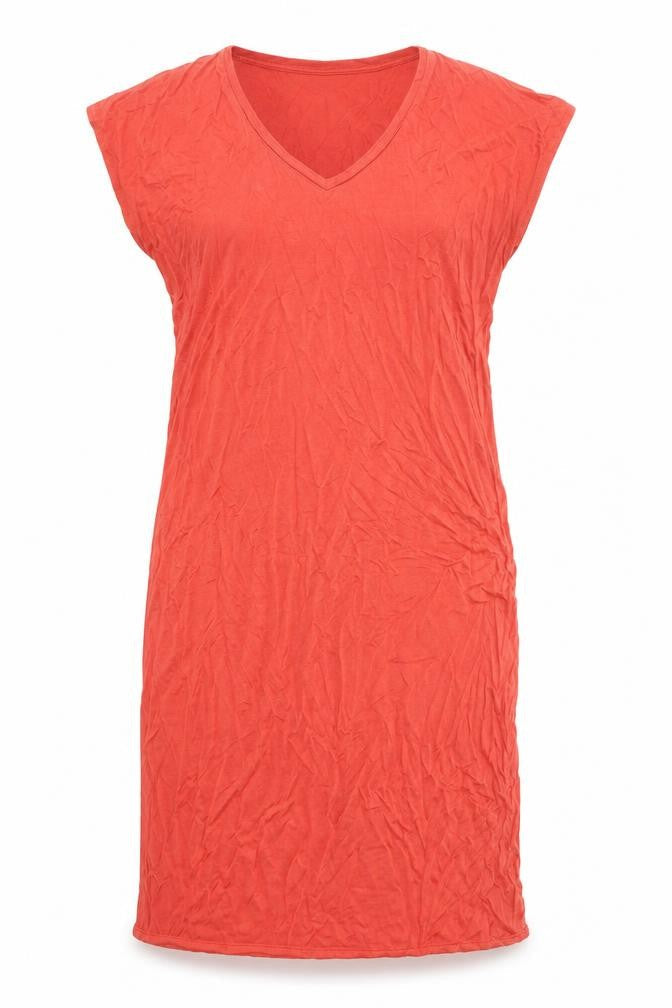 Marks & Spencer Womens Orange Viscose Sheath Size M V-Neck Pullover