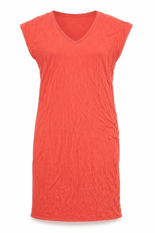 Marks & Spencer Womens Orange Viscose Sheath Size M V-Neck Pullover