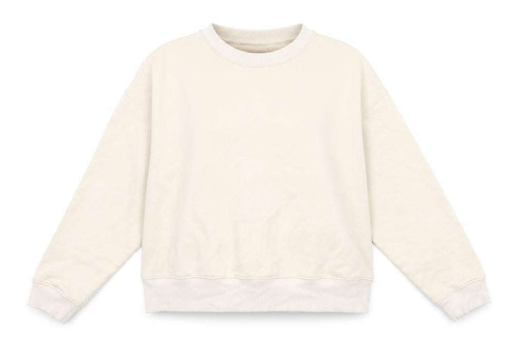 Monki Womens Beige Cotton Pullover Sweatshirt Size L Pullover - Cropped