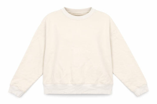 Monki Womens Beige Cotton Pullover Sweatshirt Size L Pullover - Cropped