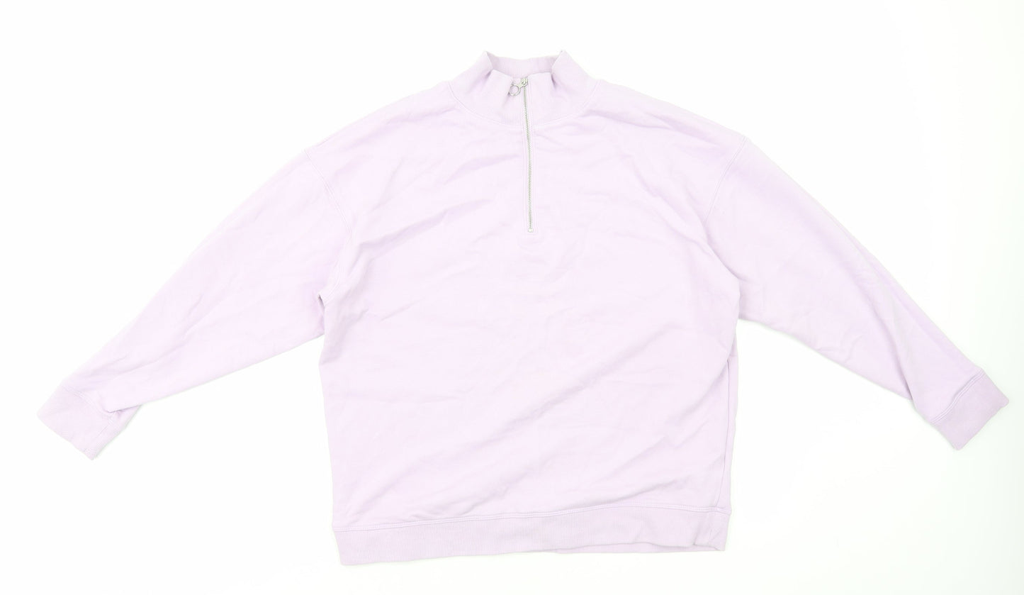 Marks and Spencer Womens Purple Cotton Pullover Sweatshirt Size 12 Pullover
