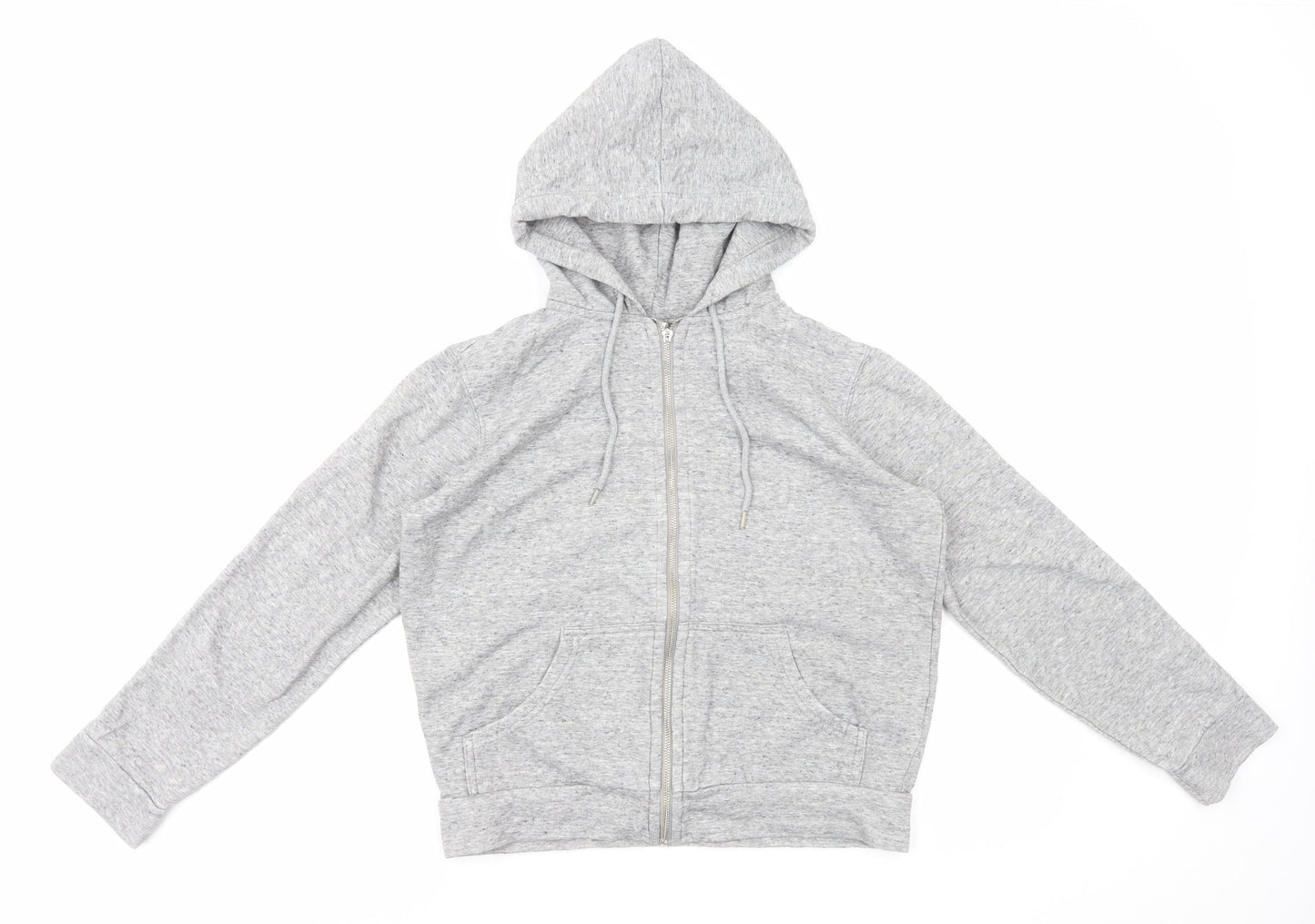 H&M Womens Grey Cotton Full Zip Hoodie Size S Zip