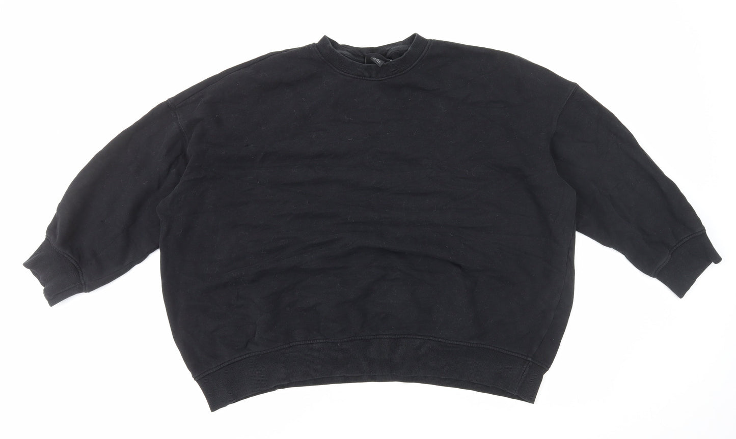 Monki Womens Black Cotton Pullover Sweatshirt Size M Pullover
