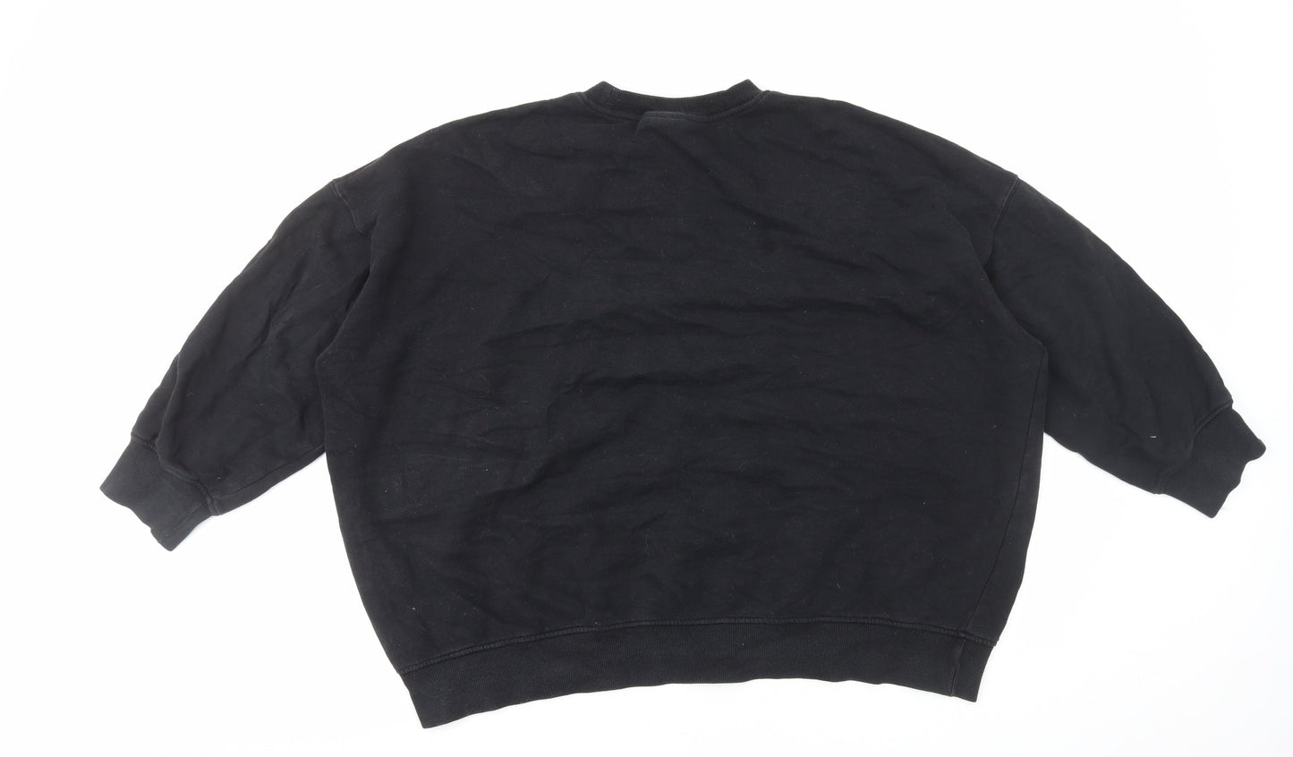 Monki Womens Black Cotton Pullover Sweatshirt Size M Pullover