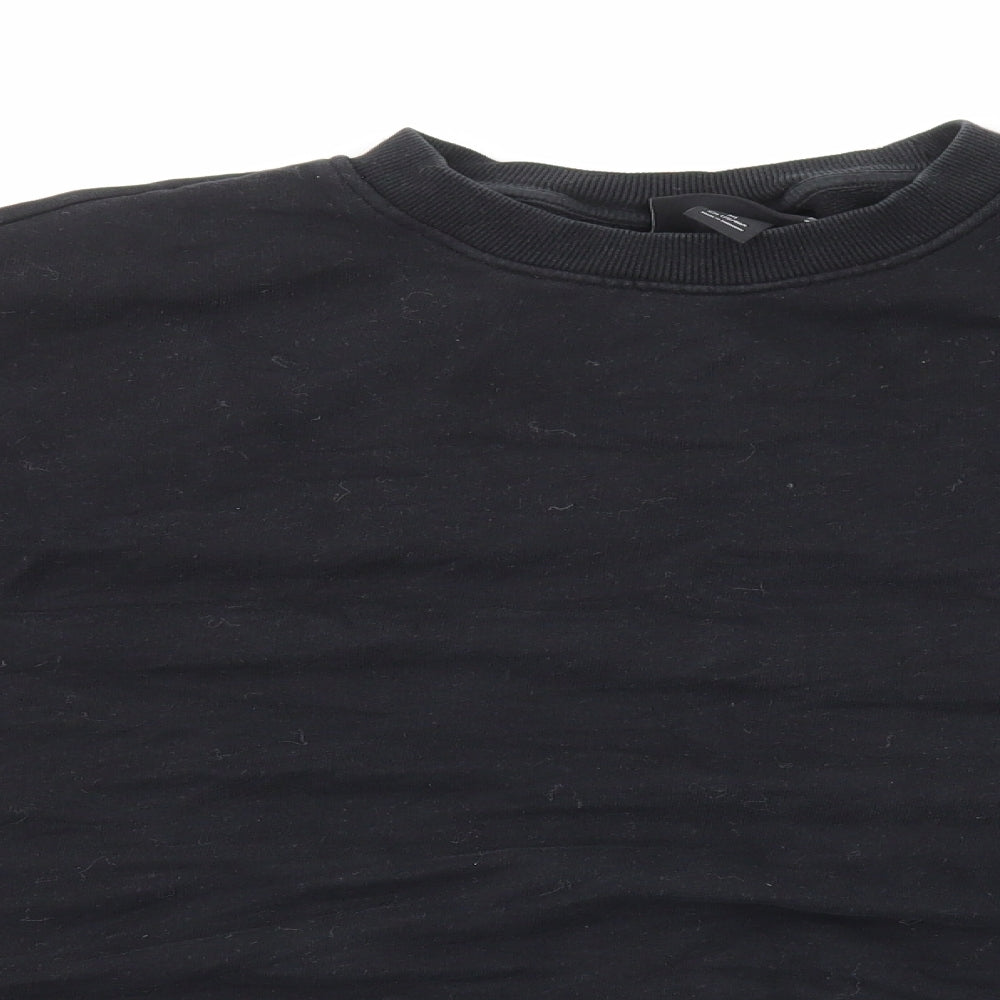 Monki Womens Black Cotton Pullover Sweatshirt Size M Pullover