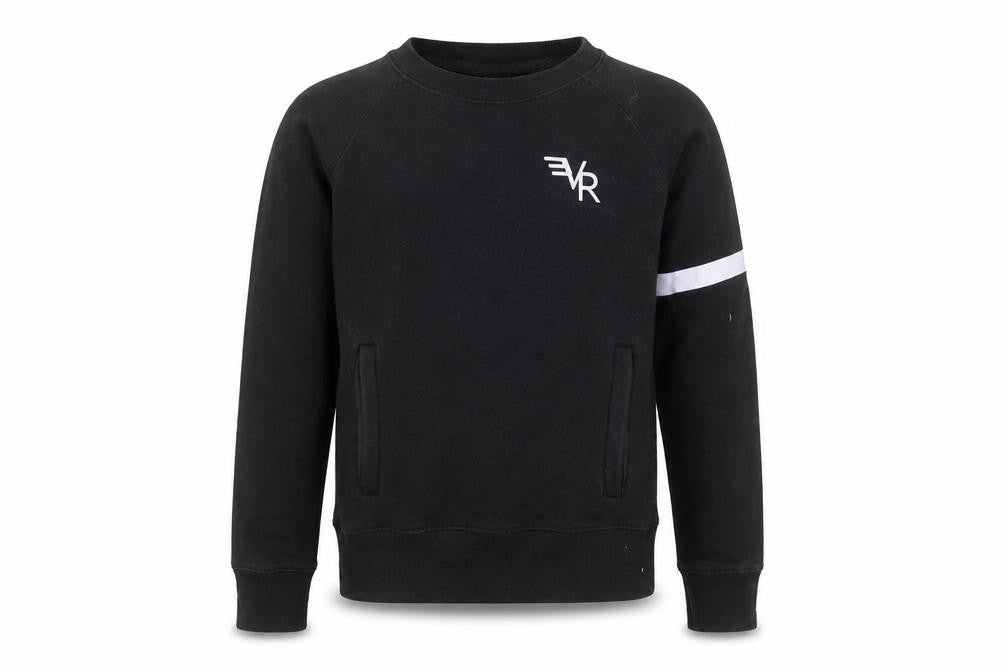Preworn Boys Black Cotton Pullover Sweatshirt Size 7-8 Years Pullover