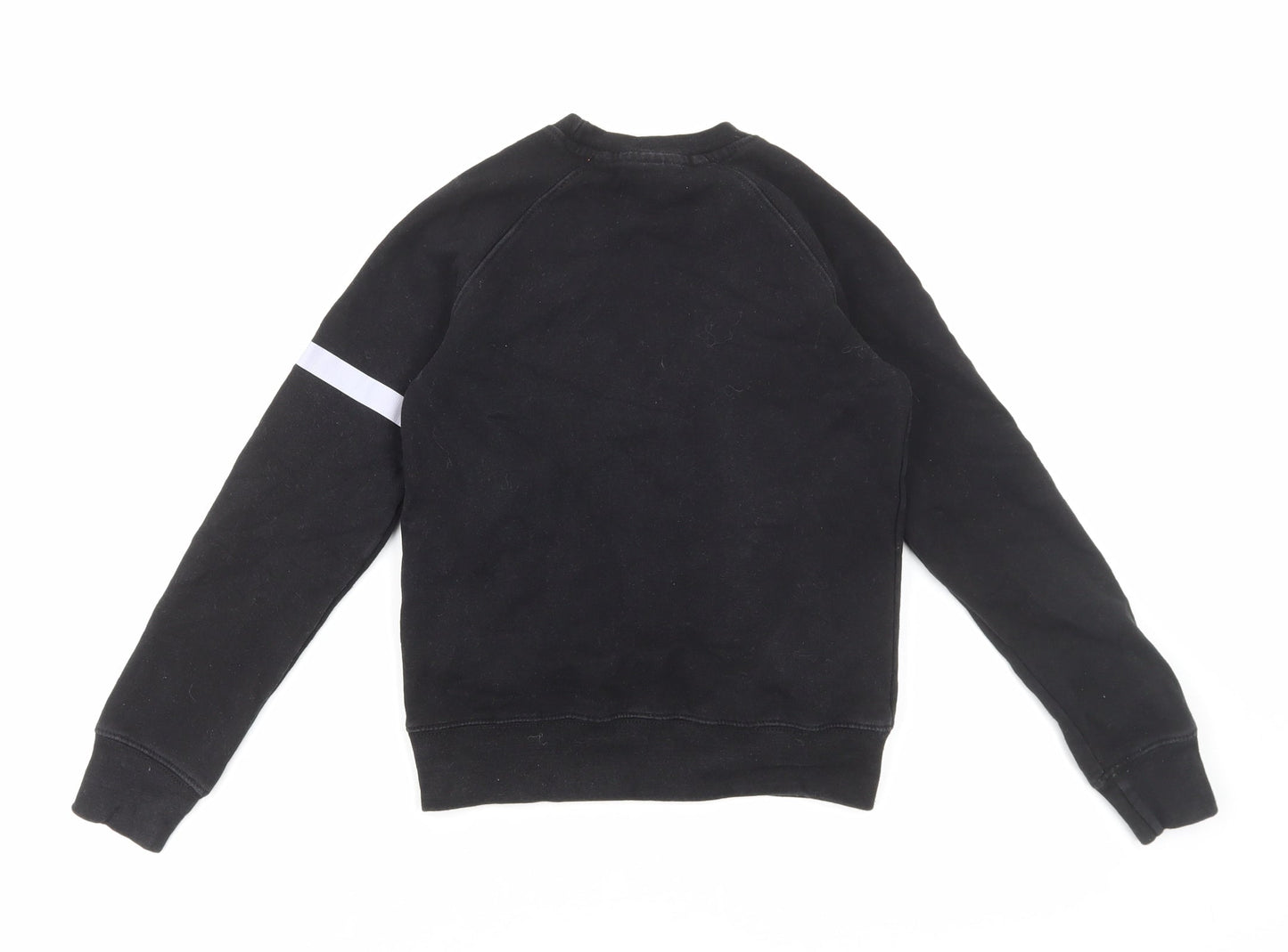 Preworn Boys Black Cotton Pullover Sweatshirt Size 7-8 Years Pullover