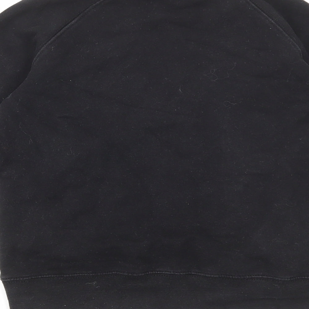 Preworn Boys Black Cotton Pullover Sweatshirt Size 7-8 Years Pullover